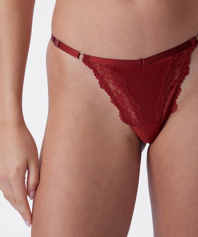 Night Games Sweetest Touch Unlined & String Set - Dark Brown