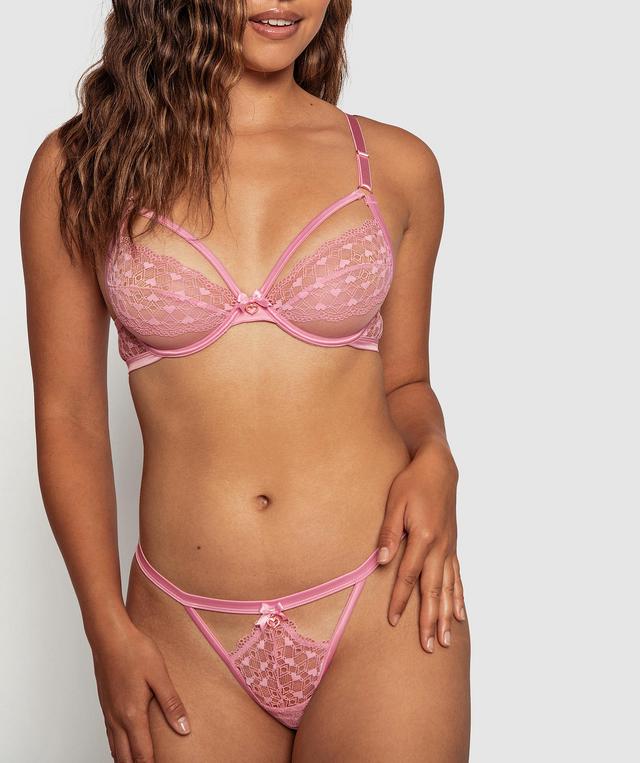 Night Games Sweetheart Soft Cup Bra & Mini V Set - Pink