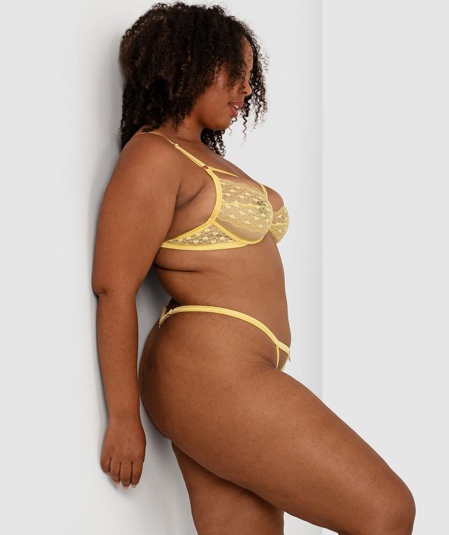Night Games Sweetheart Soft Cup Underwire & Mini V Set - Light Yellow