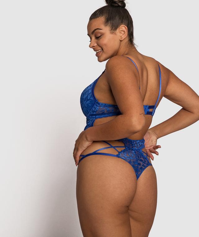 Night Games Temptation Push Up Bodysuit - Cobalt Blue