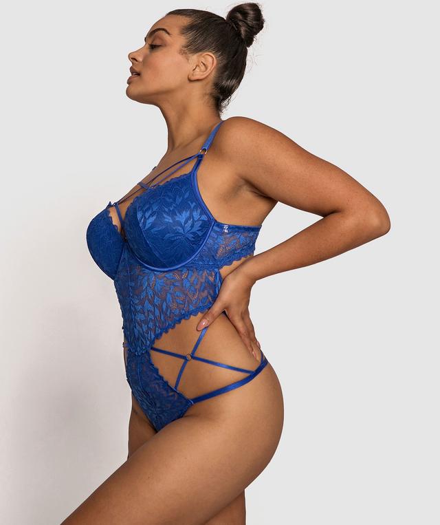 Night Games Temptation Push Up Bodysuit - Cobalt Blue