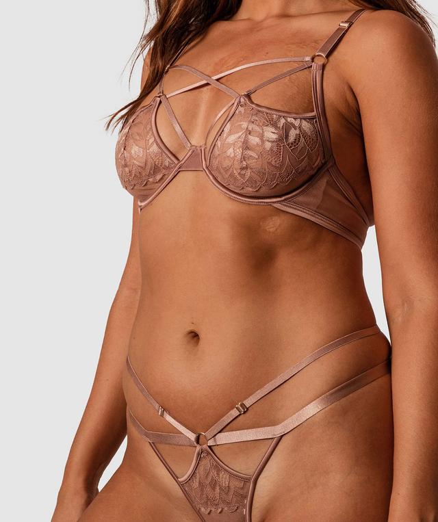 Night Games Temptation Soft Cup Bra & Mini V Set - Nude 4