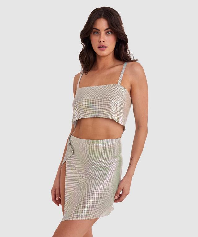 Night Games Ultra Shimmer Top - Silver