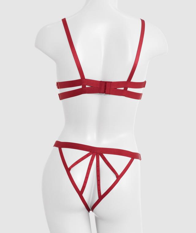 Night Games Voguish Crotchless Knicker - Dark Red
