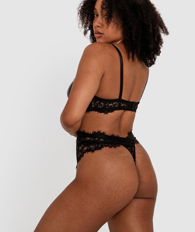 Night Games Voguish Half Cup Push Up Bodysuit - Black
