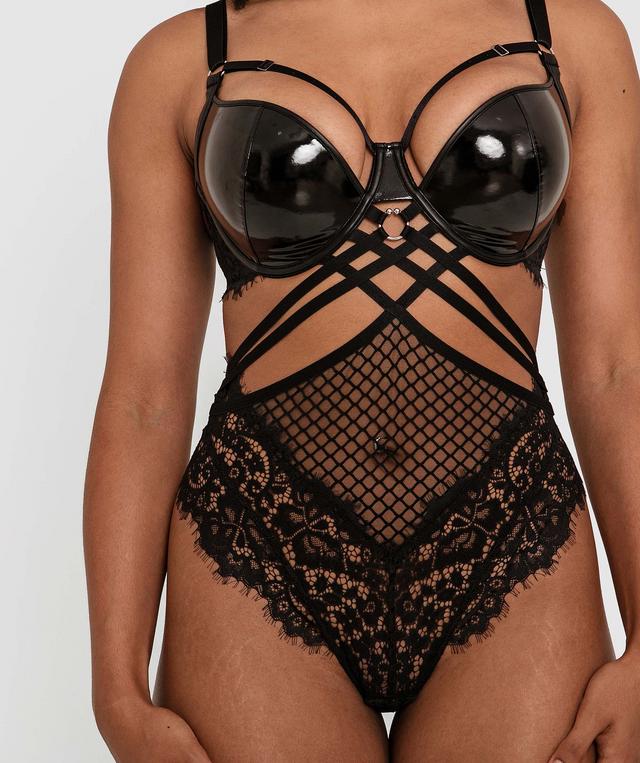 Night Games Voguish Half Cup Push Up Bodysuit - Black