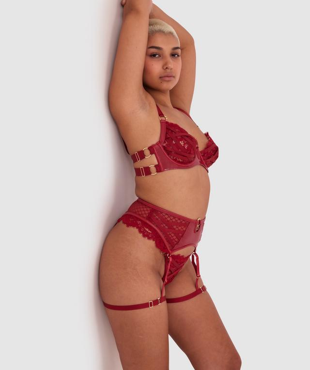 Night Games Voguish Suspender - Dark Red