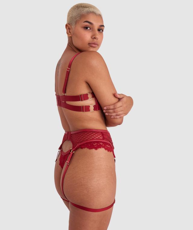 Night Games Voguish Suspender - Dark Red