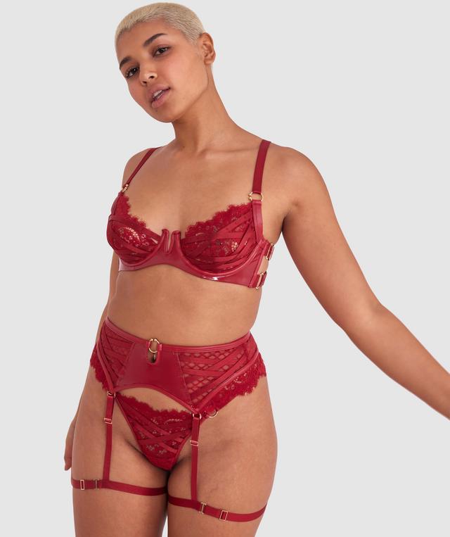 Night Games Voguish Suspender - Dark Red