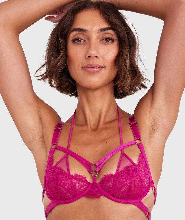 Night Games Wild Thoughts Underwire & Mini V Set - Rose