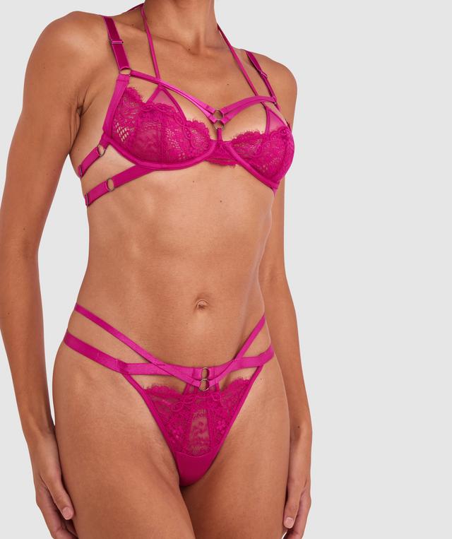 Night Games Wild Thoughts Underwire & Mini V Set - Rose