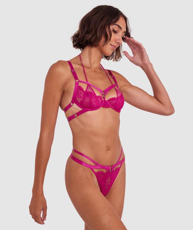 Night Games Wild Thoughts Underwire & Mini V Set - Rose