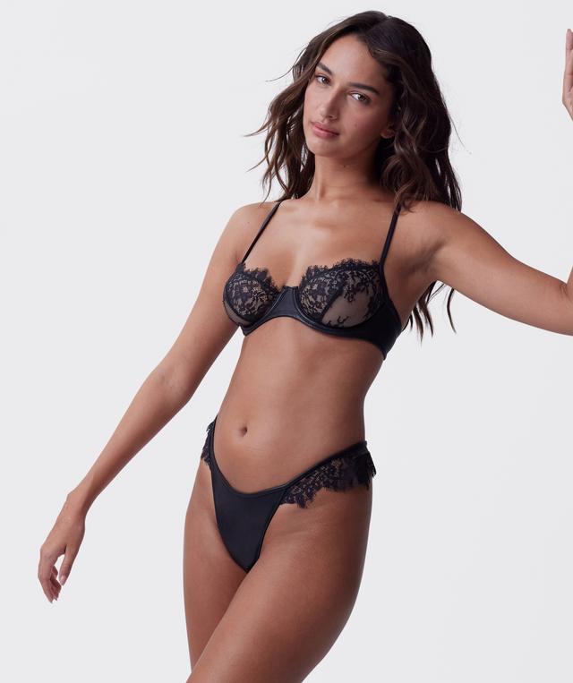Night Games You'll Miss Me Unlined & String Set - Black