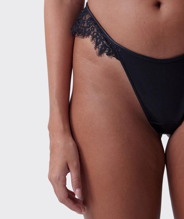 Night Games You'll Miss Me Unlined & String Set - Black