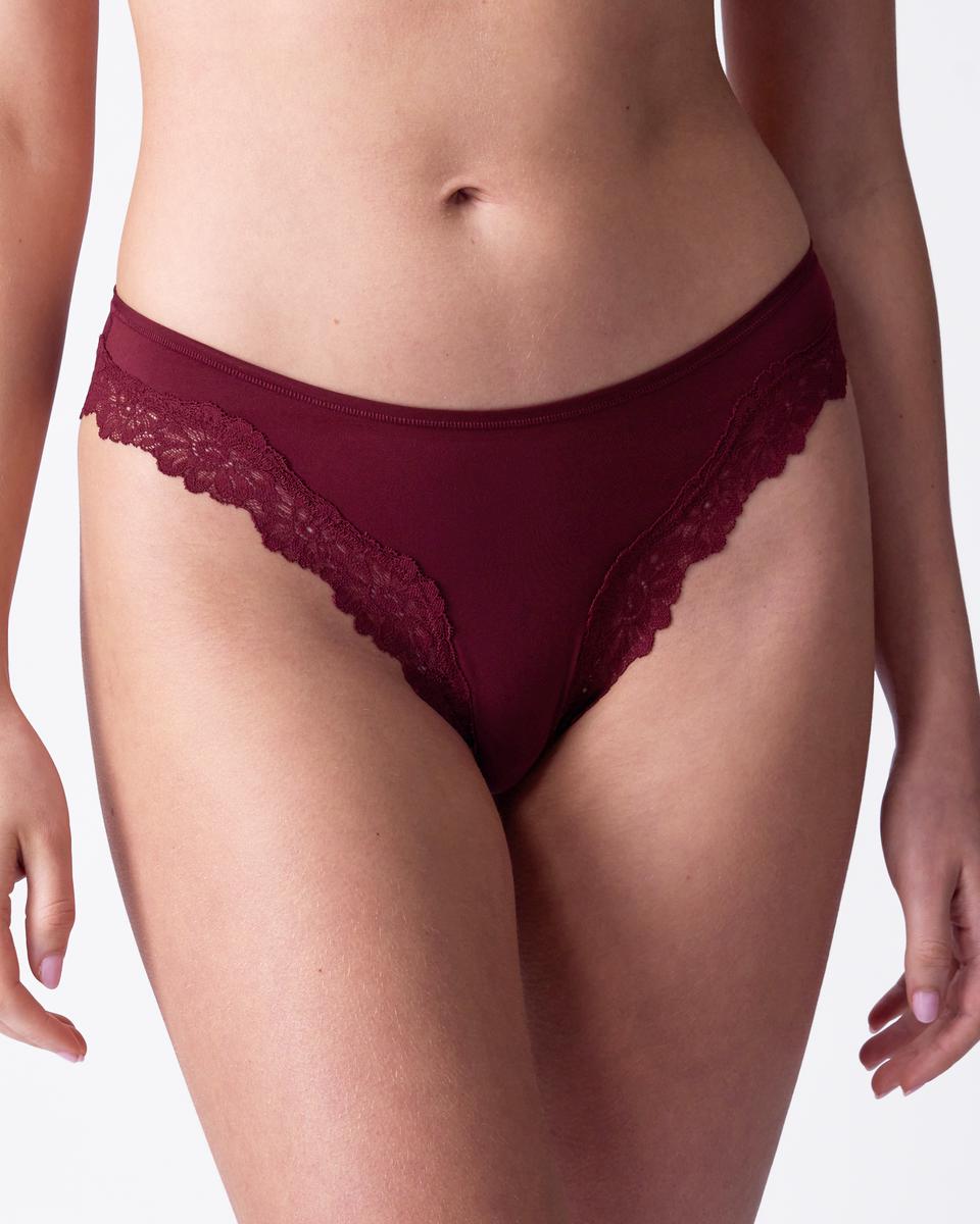 Nkd High Leg Brazilian Knicker - Berry