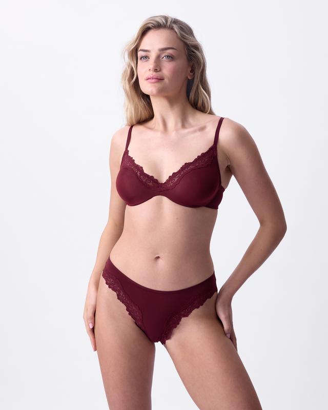 Nkd High Leg Brazilian Knicker - Berry