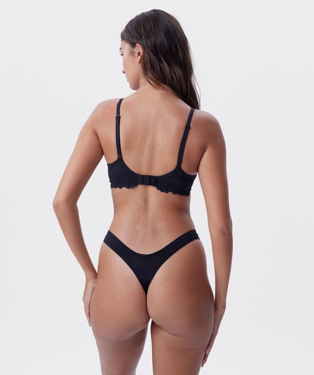 NKD High Leg G String - Black