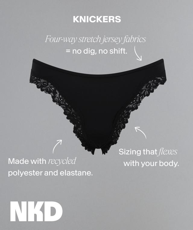 NKD High Leg Lace Brazilian Knicker - Pink