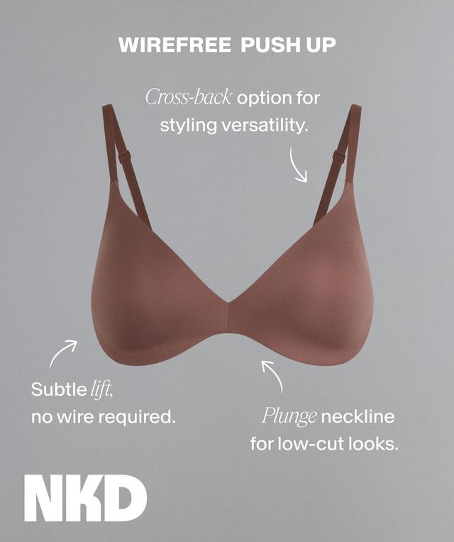 NKD Push Up Wirefree Bra - Mocha