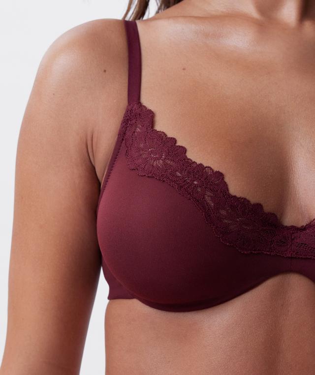NKD Unlined Plunge Bra - Berry