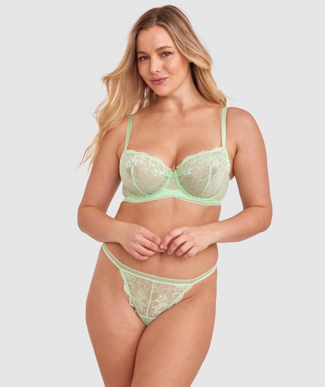 Olivia Underwire & String Set - Mint Green