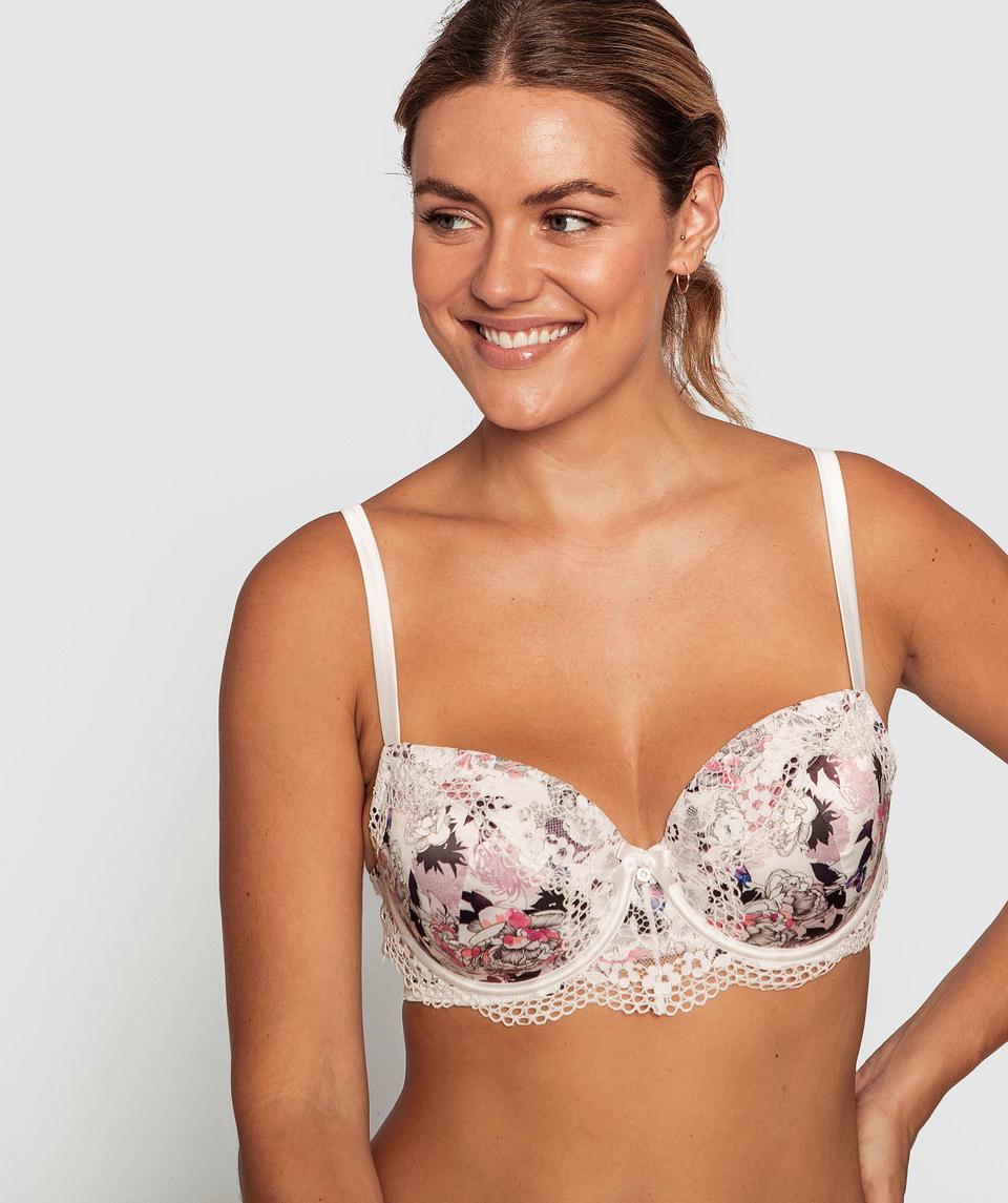 Painted Lady Full Cup Balconette Bra - Floral Print