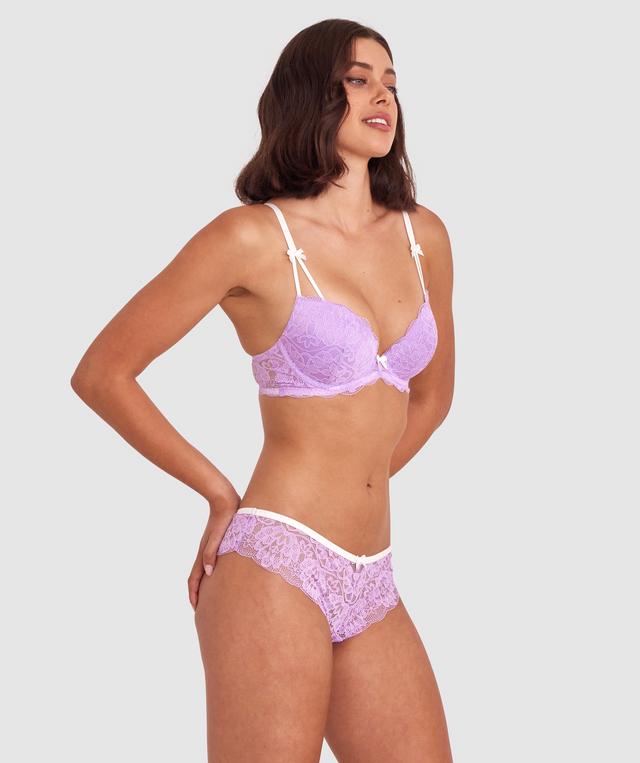 Paloma Brazilian Knicker - Lilac/Ivory