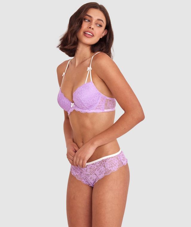 Paloma Brazilian Knicker - Lilac/Ivory
