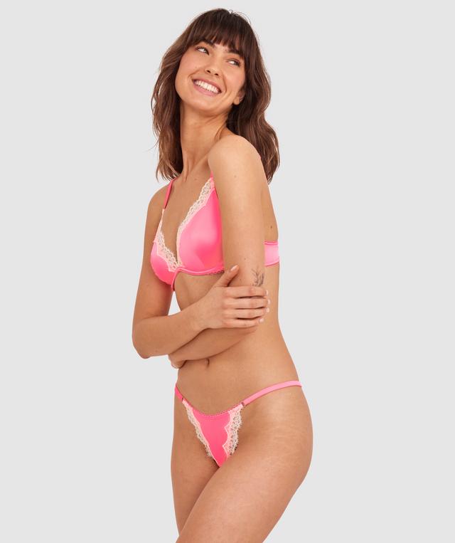 Paris Brazilian Knicker - Hot Pink/Cream