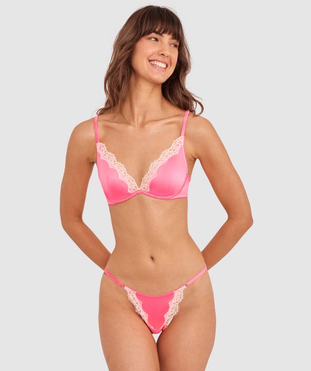 Paris Brazilian Knicker - Hot Pink/Cream