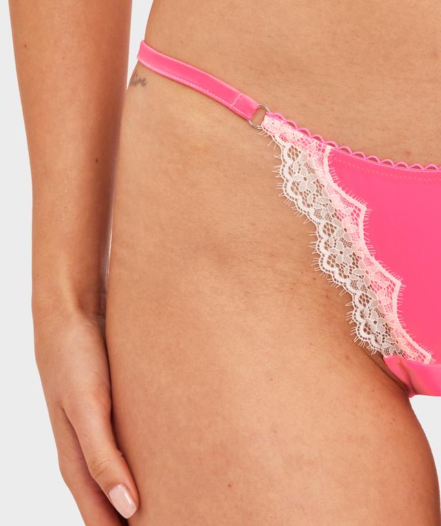 Paris Brazilian Knicker - Hot Pink/Cream