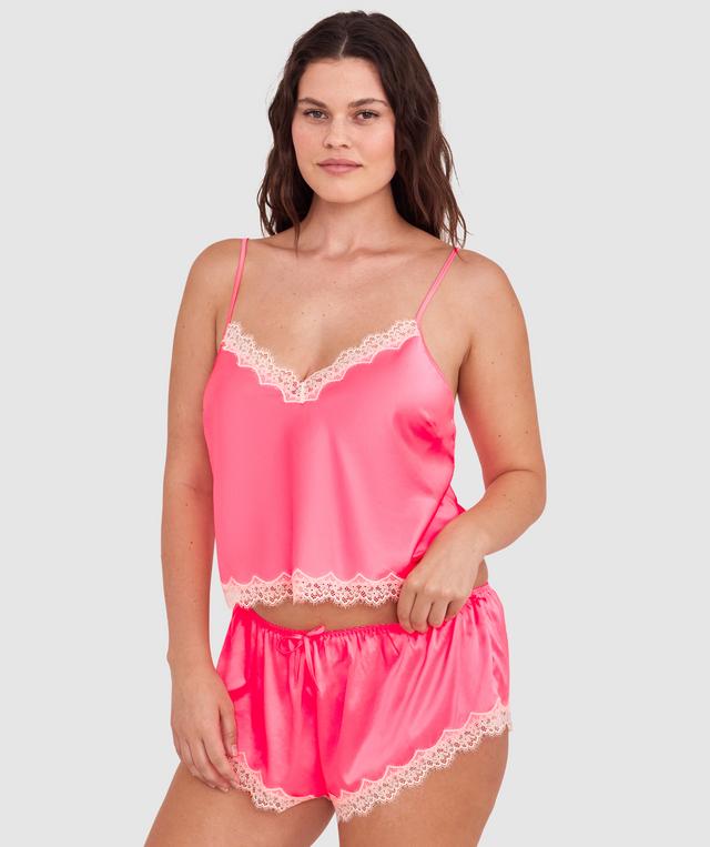 Paris Cami-Hot Pink / Cream