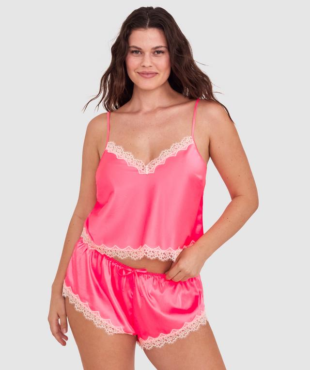 Paris Cami-Hot Pink / Cream
