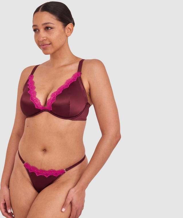 Paris Unlined Bra - Dark Rust/Magenta
