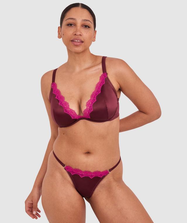 Paris Unlined Bra - Dark Rust/Magenta