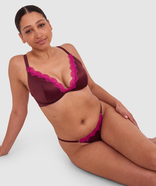Paris Unlined Bra - Dark Rust/Magenta