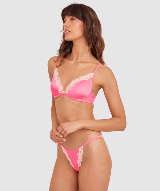 Paris Unlined Bra - Hot Pink / Cream