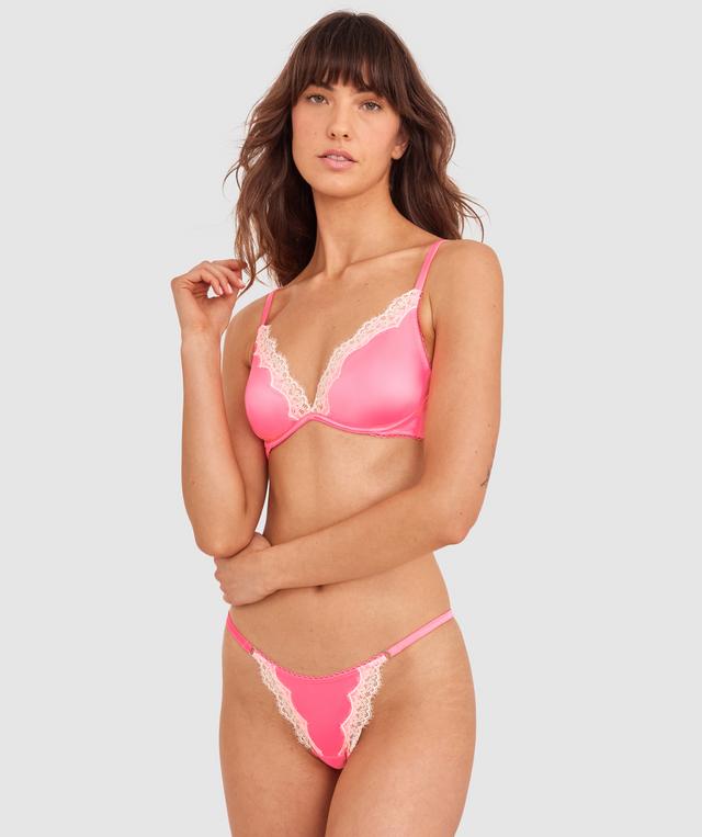 Paris Unlined Bra - Hot Pink / Cream