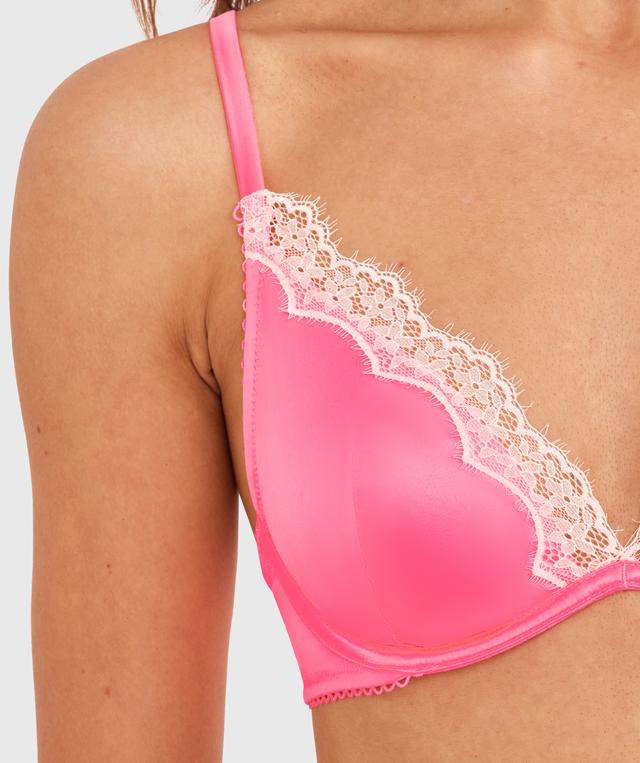Paris Unlined Bra - Hot Pink / Cream
