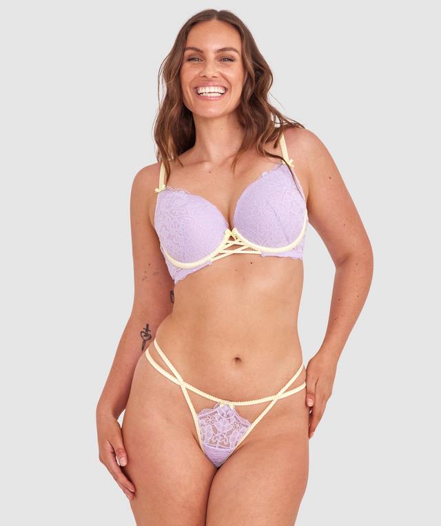 Phoebe High Leg String - Purple