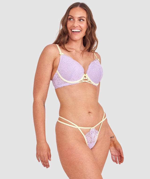 Phoebe High Leg String - Purple