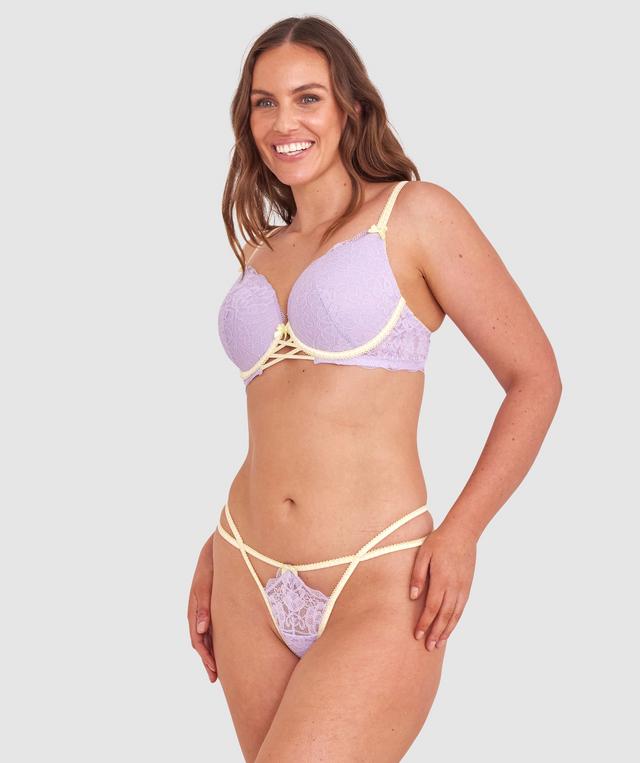 Phoebe High Leg String - Purple