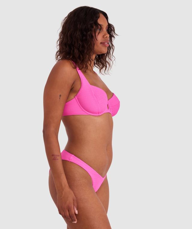 Planet Bliss Swim New Wave Brazilian Pant - Hot Pink