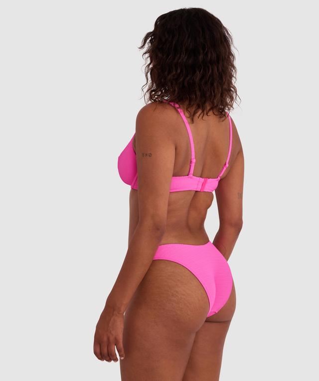Planet Bliss Swim New Wave Brazilian Pant - Hot Pink