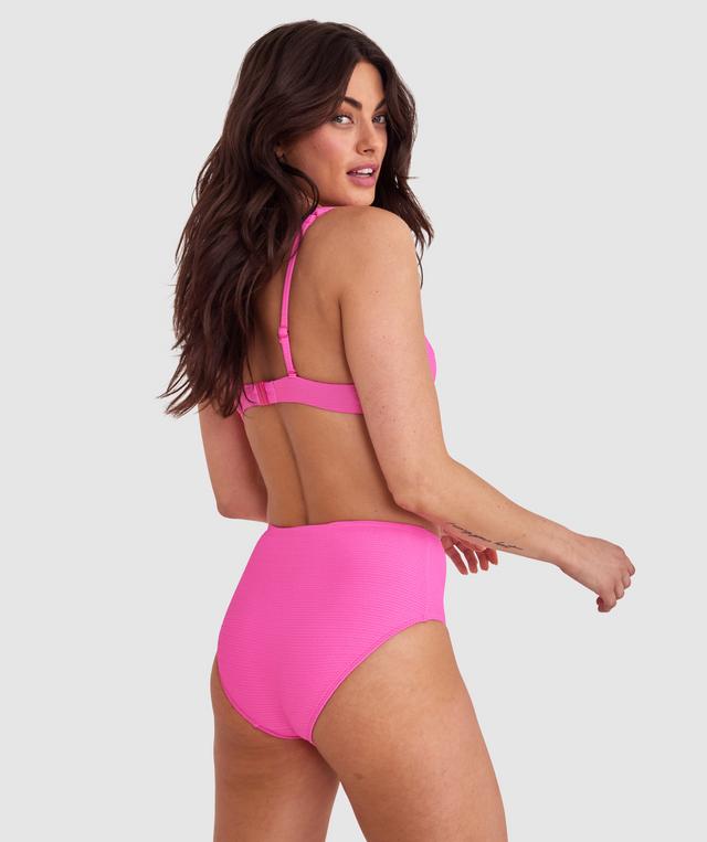 Planet Bliss Swim New Wave High Pant - Hot Pink