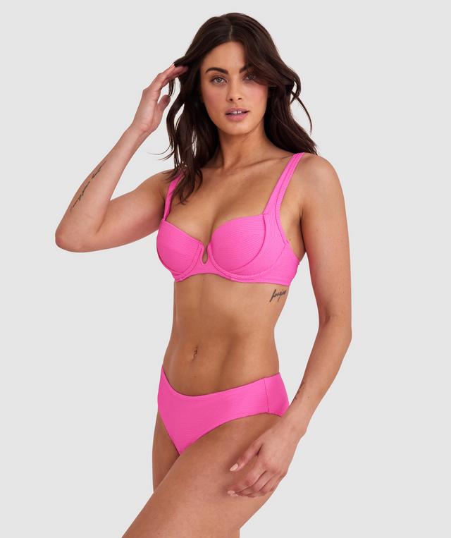 Planet Bliss Swim New Wave Hipster Pant - Hot Pink