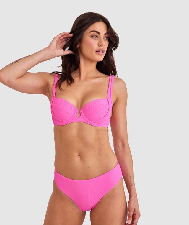 Planet Bliss Swim New Wave Hipster Pant - Hot Pink