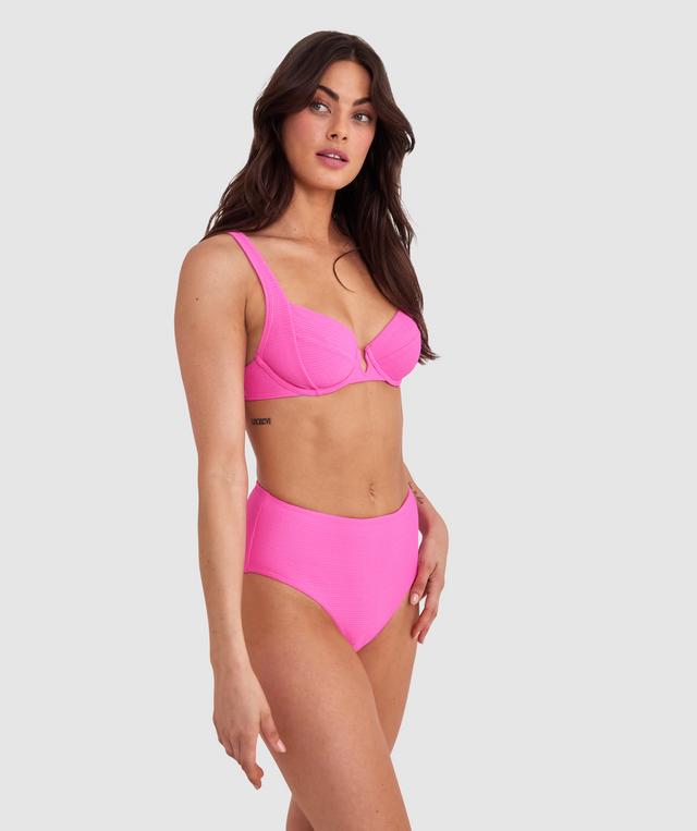 Planet Bliss Swim New Wave Underwire Bra - Hot Pink