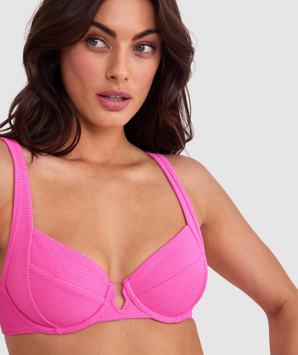 Planet Bliss Swim New Wave Underwire Bra - Hot Pink