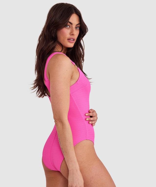 Planet Bliss Swim New Wave Underwire One Piece - Hot Pink